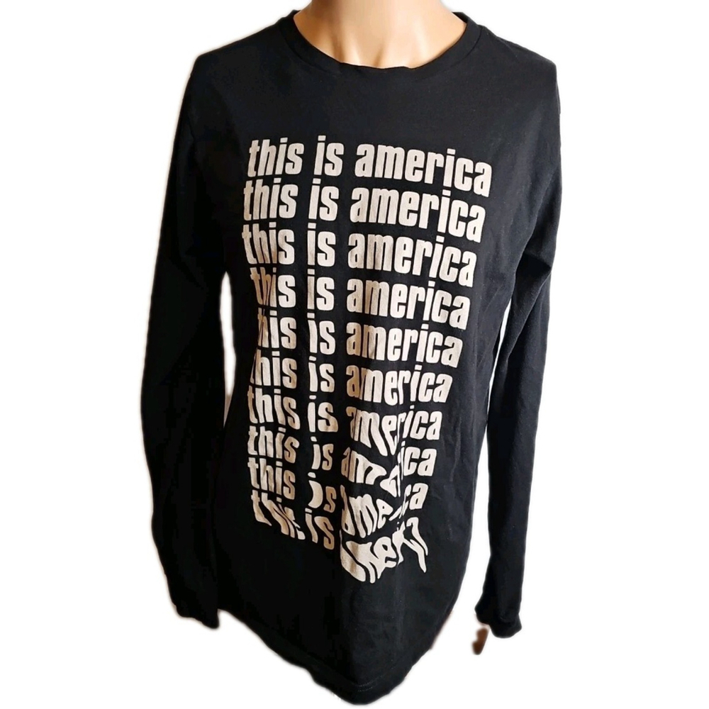 Childish Gambino This Is America Long Sleeve Shirt Adult Large Blk Donald Glover